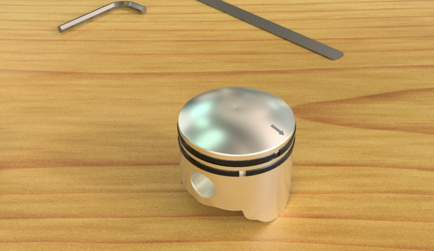 Two-stroke piston detailed CAD