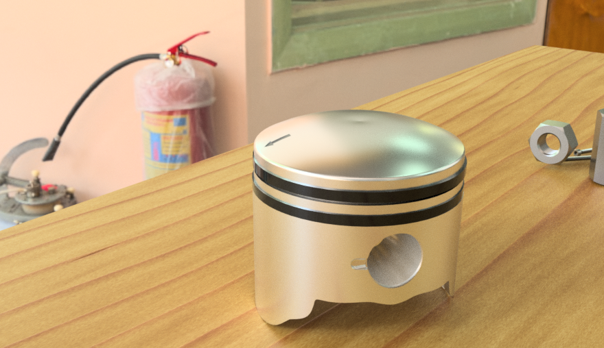 Two-stroke piston render