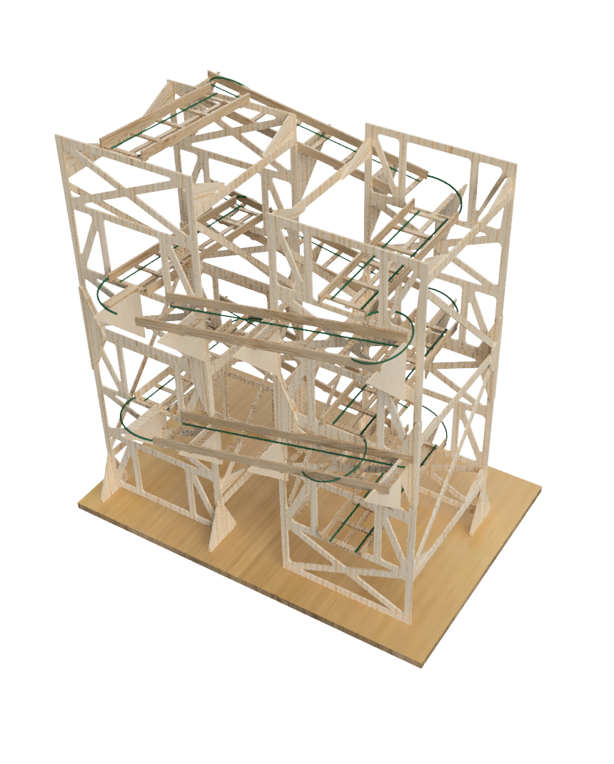 Model roller coaster CAD assembly