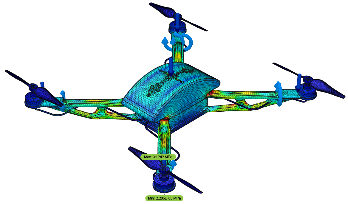 Drone structural FEA result