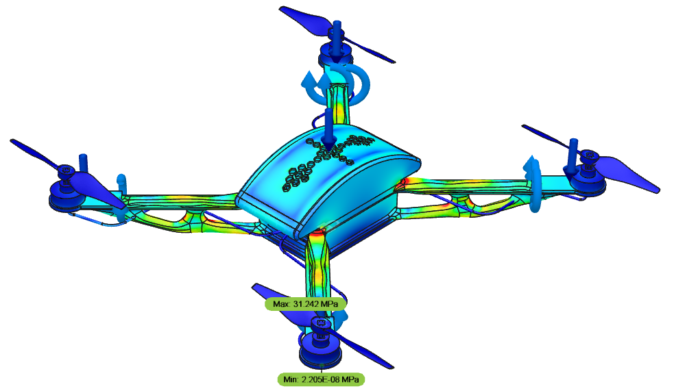 Drone structural simulation
