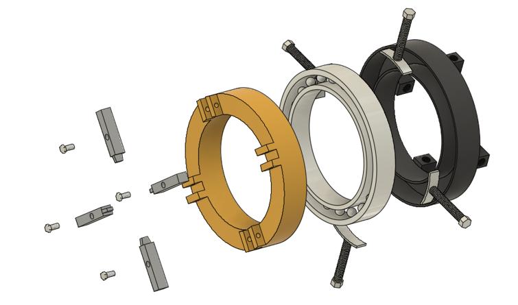 Exploded view of carbon fibre rod cutter