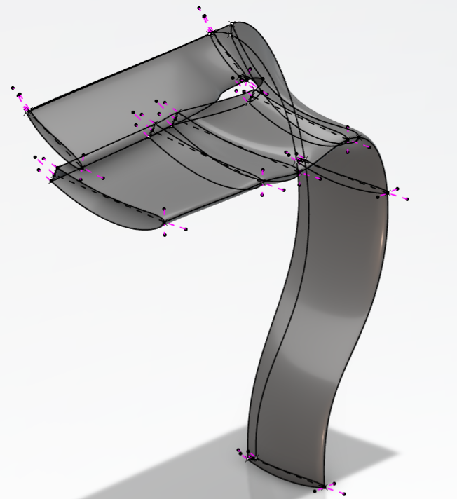 Rear wing CAD surface