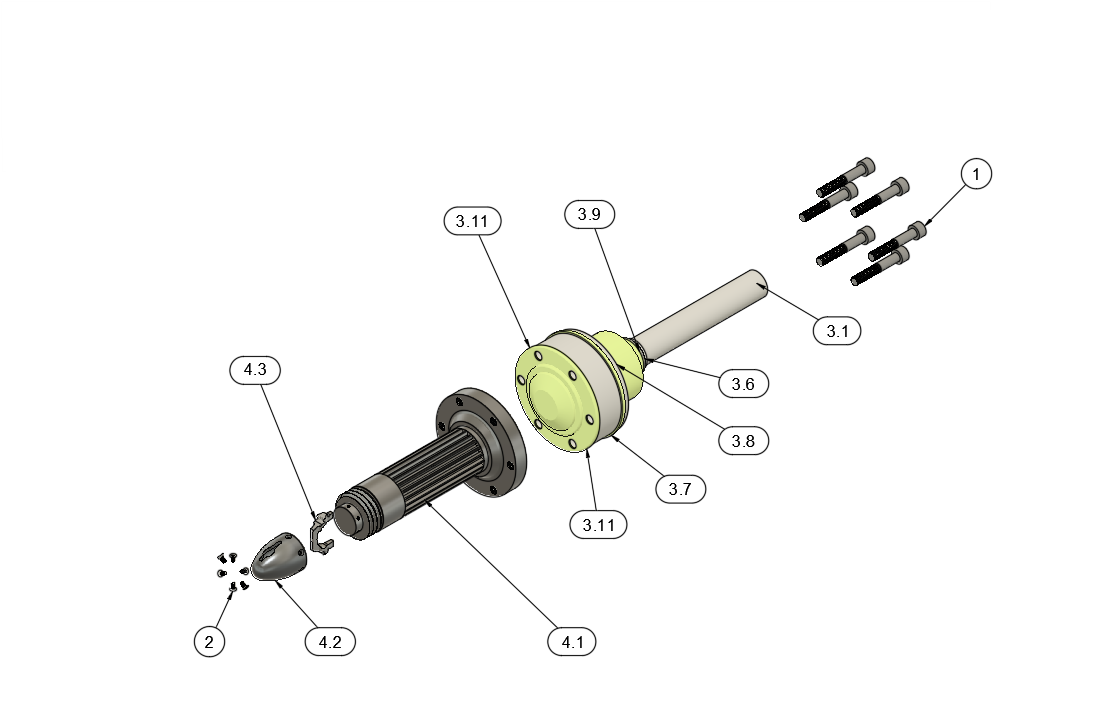 Rear torque transmission assembly